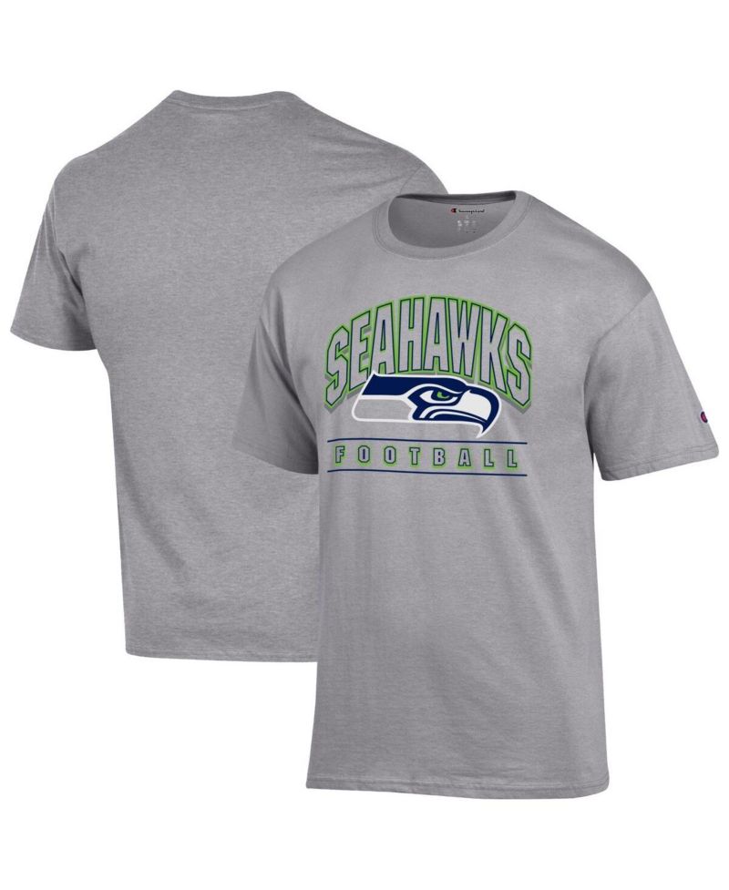 Men's Heather Gray Seattle Seahawks Football T-Shirt