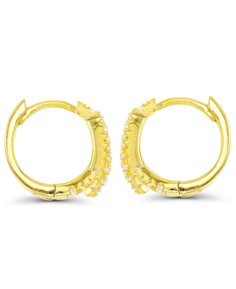 Overlapped Hoop Earrings in 14K Gold Plated or Sterling Silver