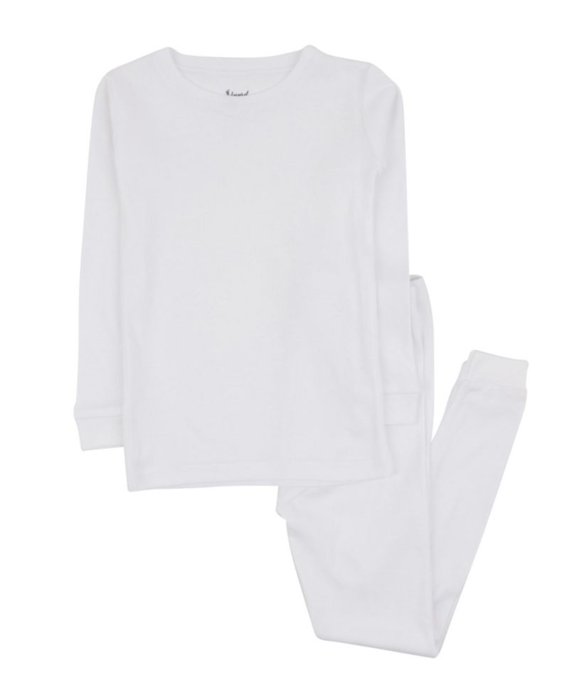 Kids Matching Family Two Piece Cotton Long Sleeve Solid Color Pajamas 6-14