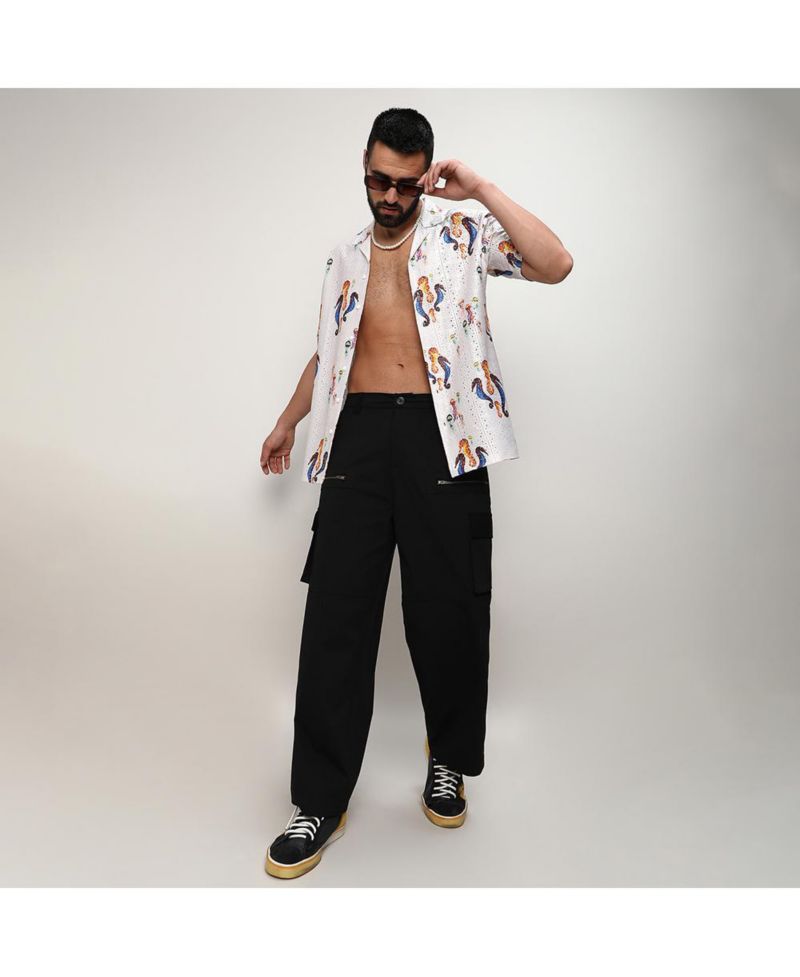 Men's Multicolour Mesh Seahorse Shirt
