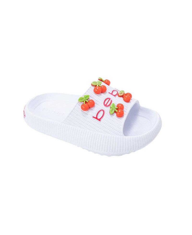 Little Girls Girls EVA Slide - Lightweight Comfy Slide Sandals with Cherry Charms