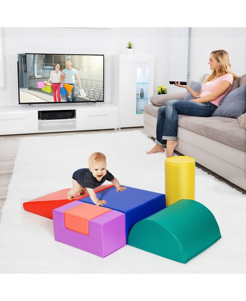 6 Piece Climb Crawl Play Set Indoor Kids Toddler Baby Safe Foam