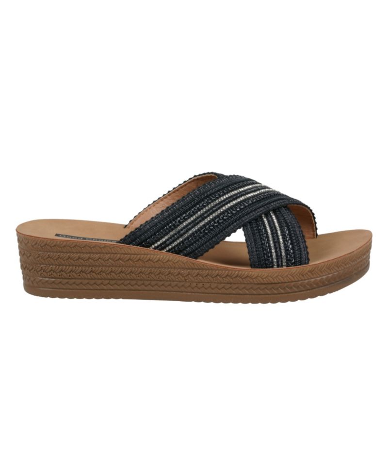 Women's Robyn Embellished Crisscross Strap Wedge Sandals