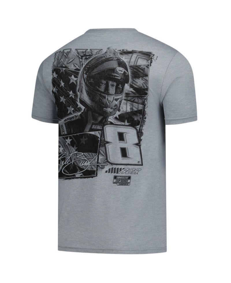 Men's Heather Gray Kyle Busch Flag 2-Sport Tri-Blend T-Shirt