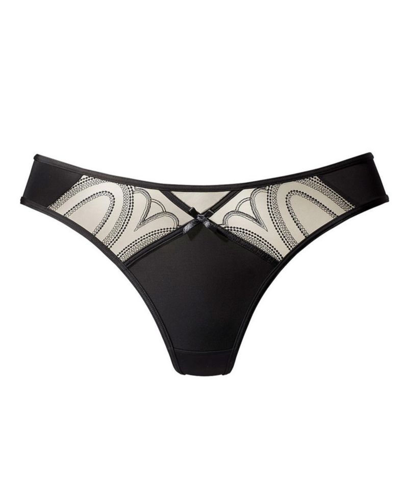 Women's Lace Insert Minimal-Coverage Thong Underwear