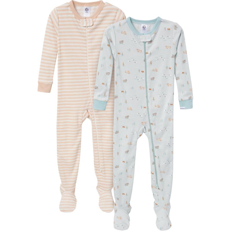 Baby Boys Snug Fit Footed Pajamas, 2-Pack, Farm