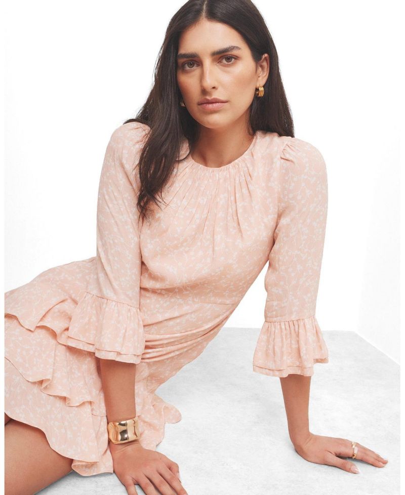 Women's Floral-Print Ruffle-Hem Mini Dress