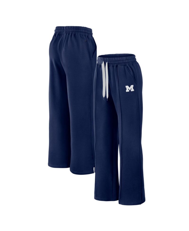 Women's Navy Michigan Wolverines Prime Supersoft Fleece Flared Sweatpants