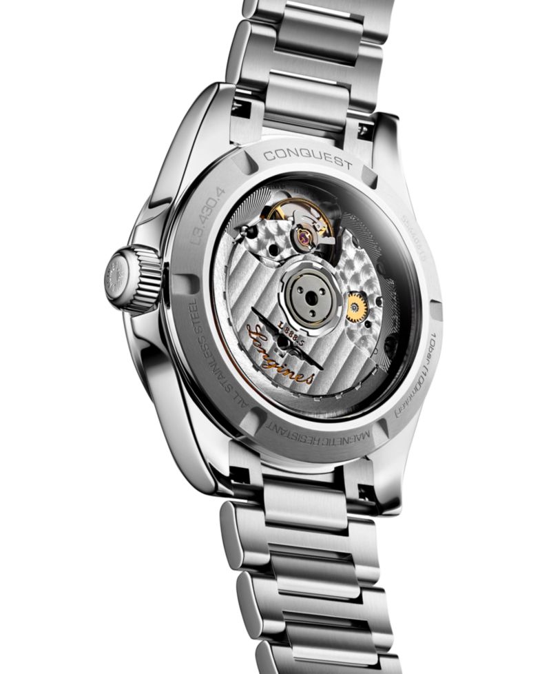 Women's Swiss Automatic Conquest Diamond Accent Stainless Steel Bracelet Watch 34mm