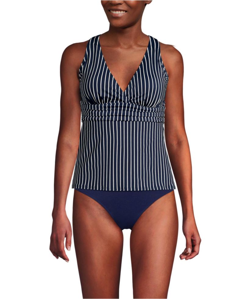 Women's Chlorine Resistant Plunge X-Back Tankini Swimsuit Top