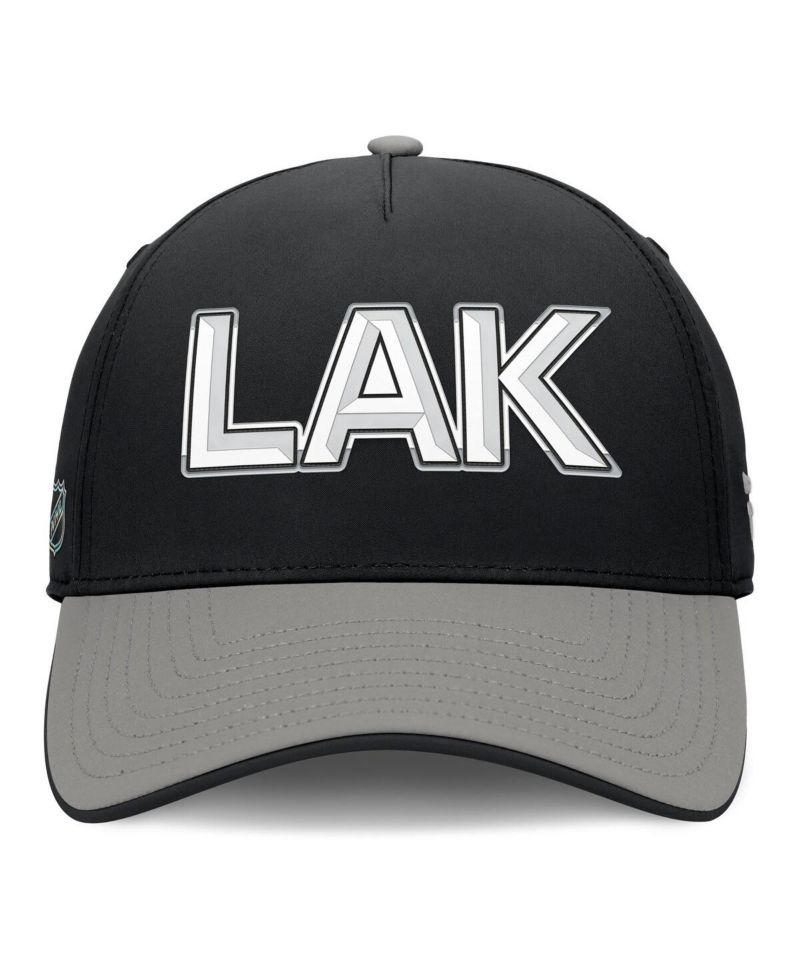 Men's Black/Gray Los Angeles Kings Authentic Pro Rink Team Code Flex Hat