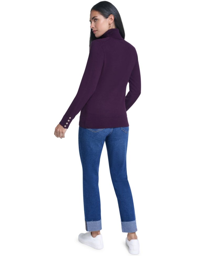 Women's Solid Long-Sleeve Turtleneck Sweater
