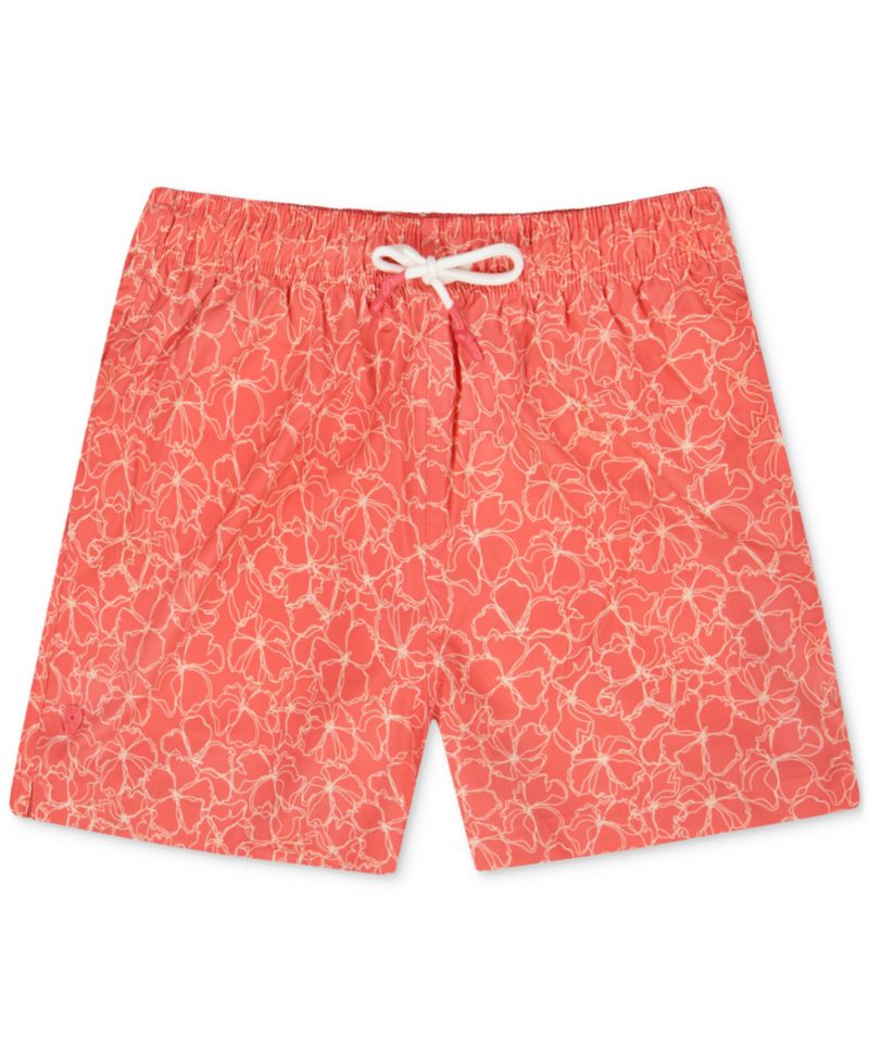 Sunset and Vines Men's Floral Woven Swim Trunks