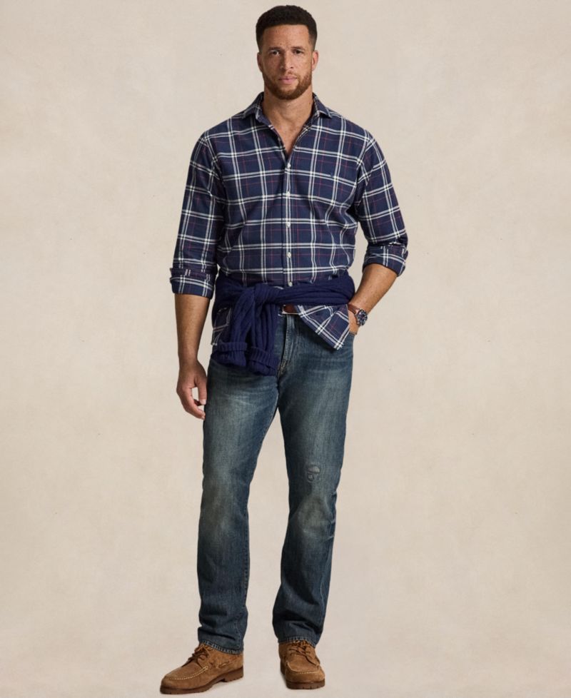 Men's Big & Tall Plaid Oxford Classic-Fit Shirt
