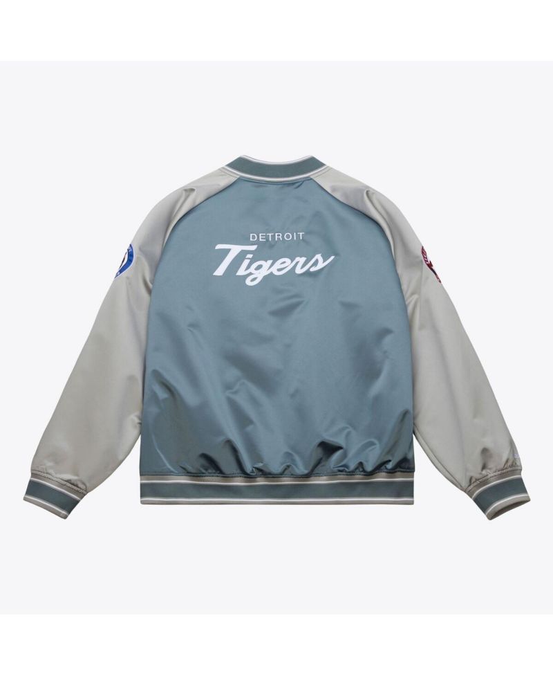 Men's Gray Detroit Tigers Thunderstorm Head Coach Lightweight Satin Full-Snap Jacket