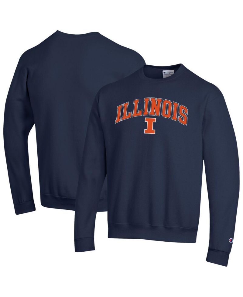 Men's Orange Illinois Fighting Illini Arch Over Logo Pullover Sweatshirt