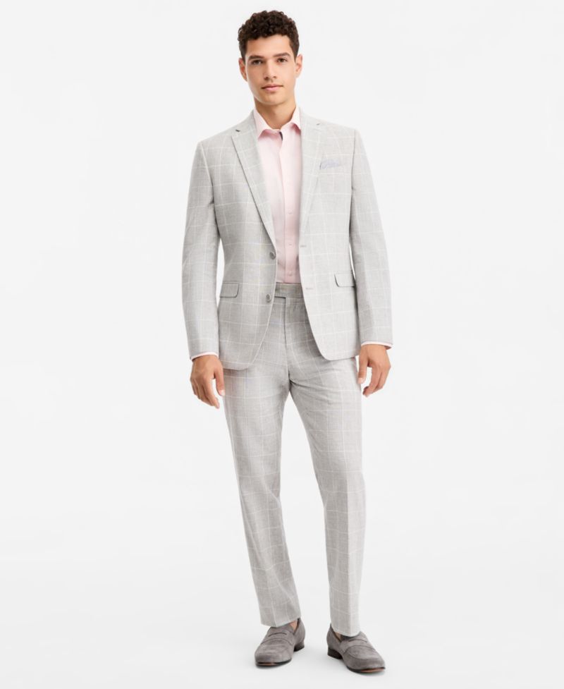 Men's Slim-Fit Linen-Blend Suit Separates