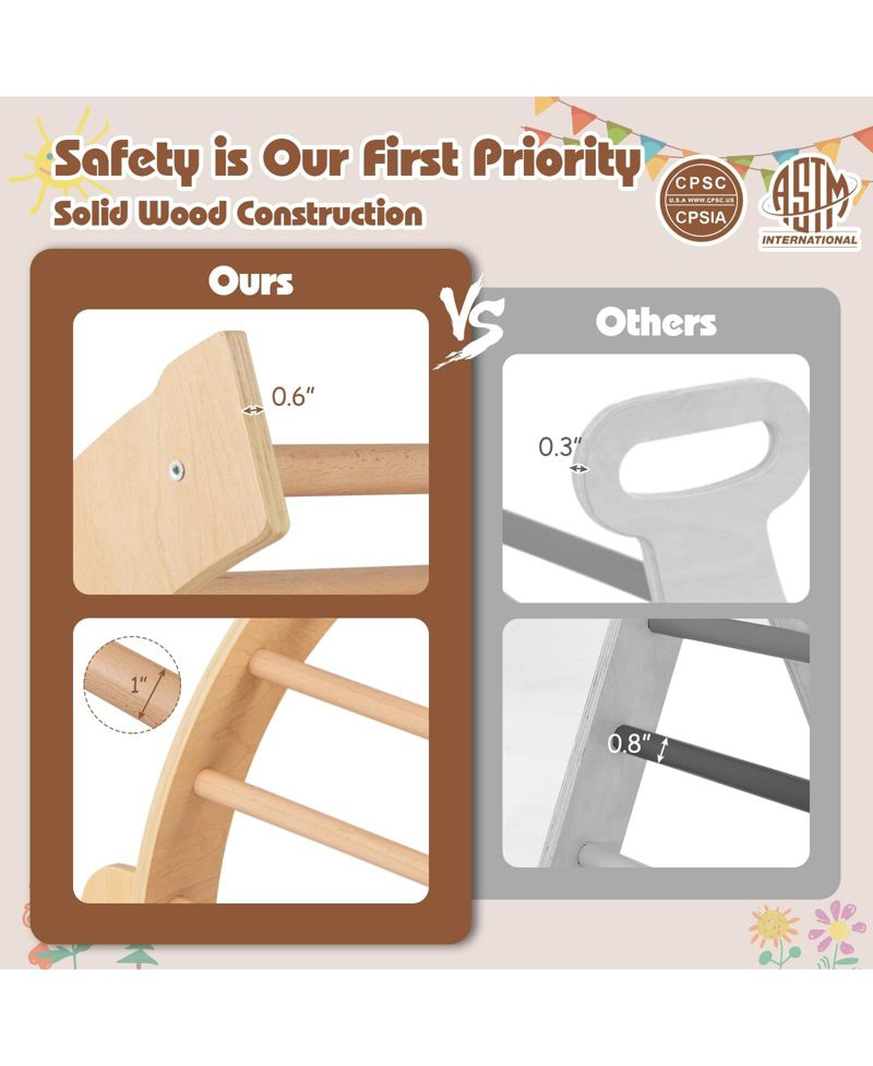 Montessori 6-in-1 Climbing Arch with Cushion