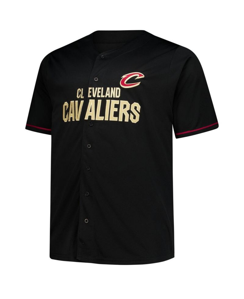 Men's Black Cleveland Cavaliers Big & Tall Pop Full-Button Jersey