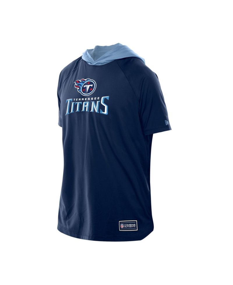 Men's Navy Tennessee Titans Combine Authentic Hooded Raglan Short-Sleeve T-Shirt