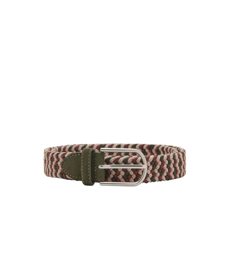 Men's Braided Elastic Coloured Belt