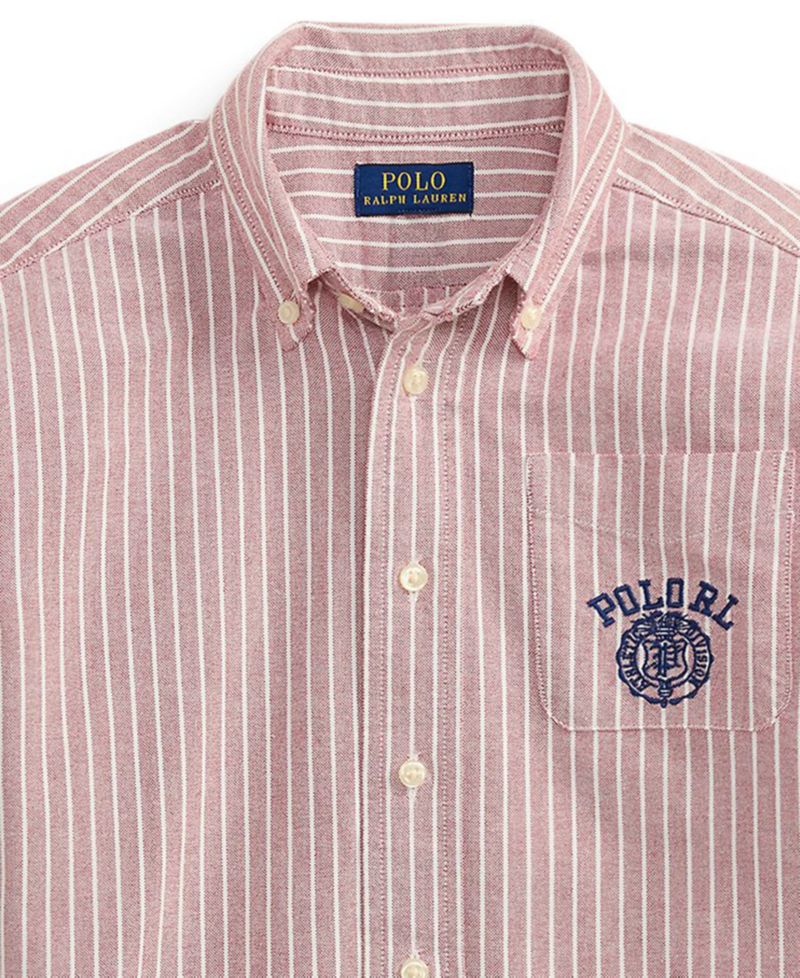 Boys' 2T-7 Striped Cotton Oxford Shirt