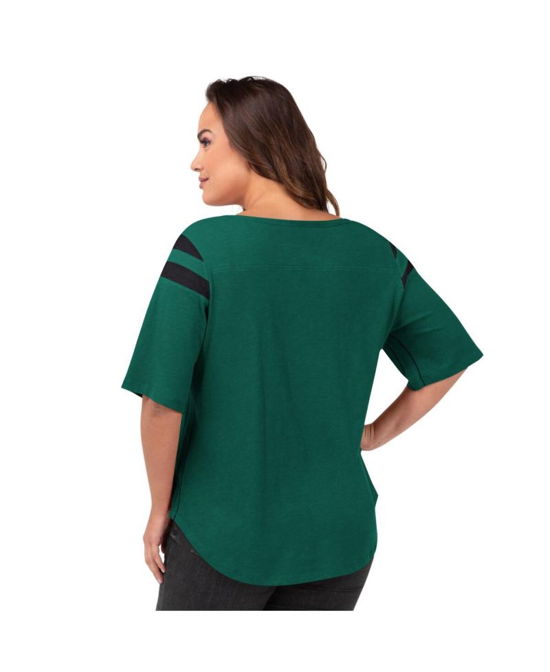 Women's Green New York Jets Plus Size Linebacker T-Shirt