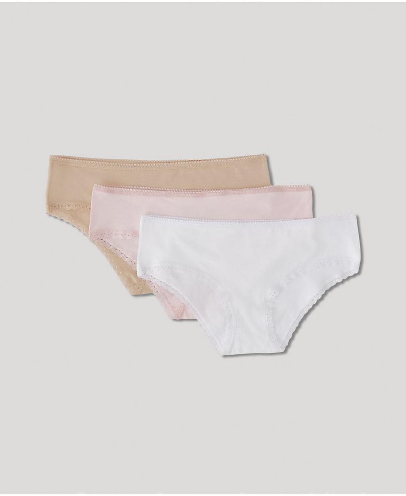 Women's Organic Cotton Lace Cheeky Hipster 3-Pack