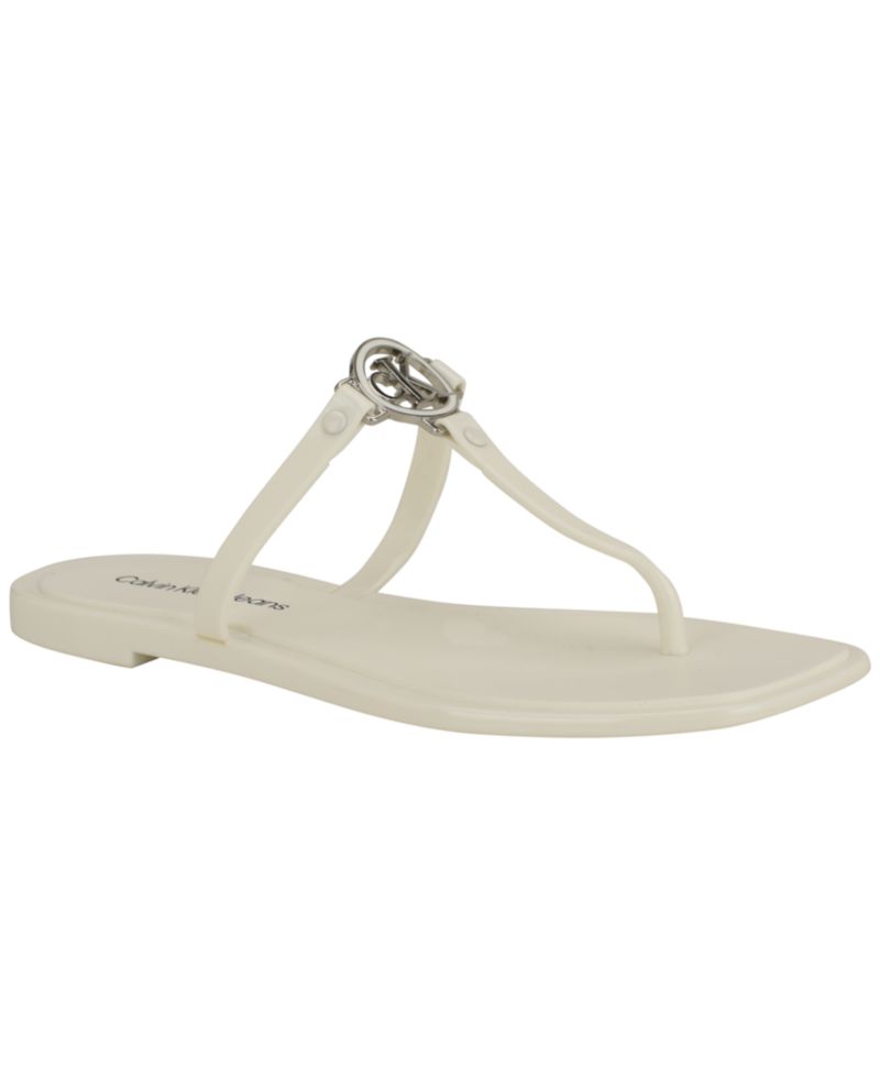 Women's Ellye Jelly Logo T-Strap Flat Sandals