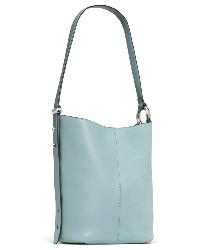 Halo Suede Medium Bucket Handbag