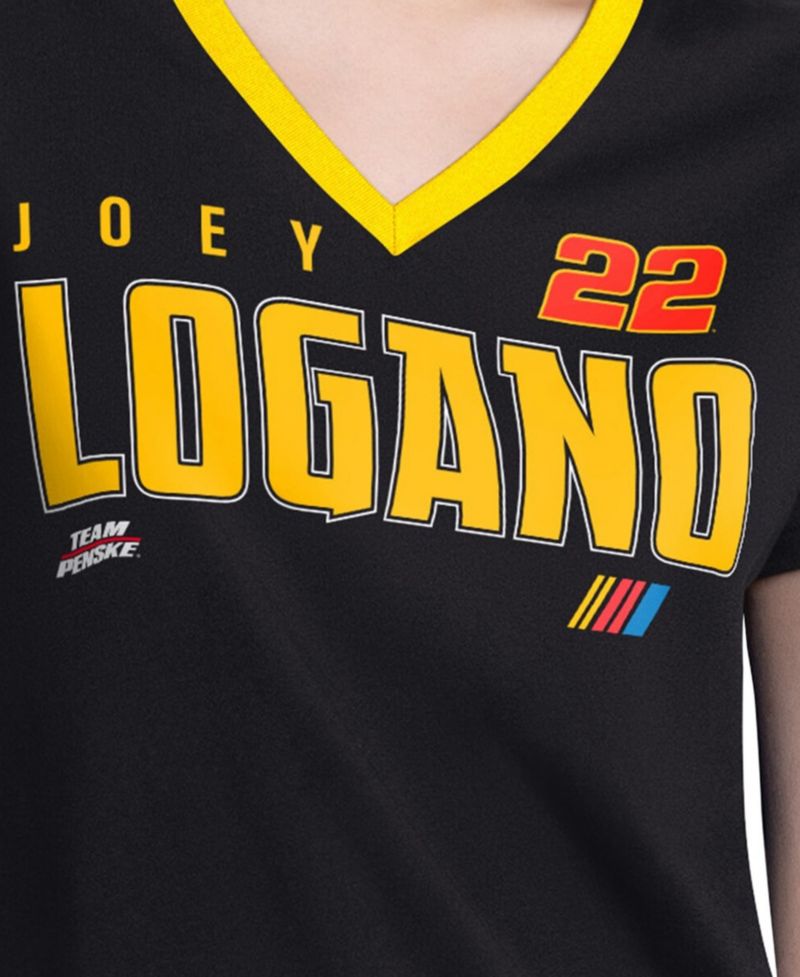 Women's Black Joey Logano Best Team V-Neck T-Shirt