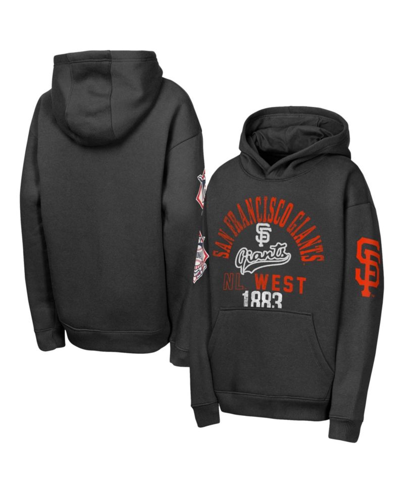 Big Boys and Girls Black San Francisco Giants Premium Sweep Fleece Hoodie