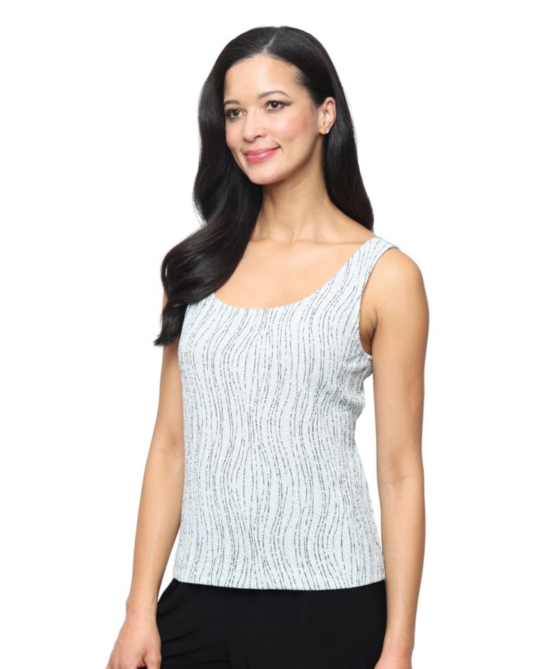 Women's Jacquard Knit Scoop Neck Tank Top & Jacket, 2-Piece Set