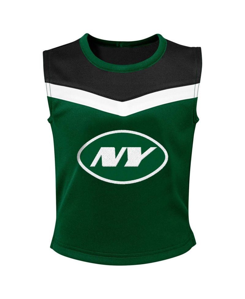 Big Girls 2-Piece Green New York Jets Spirit Cheerleader Dress Set