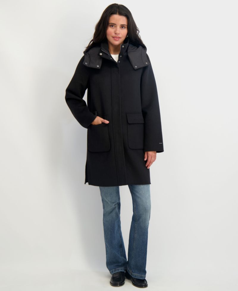 Women's Hooded Zip-Front Coat