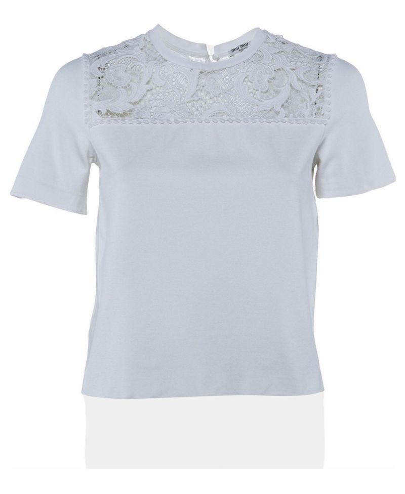 Women's Lace-Paneled Knit Top