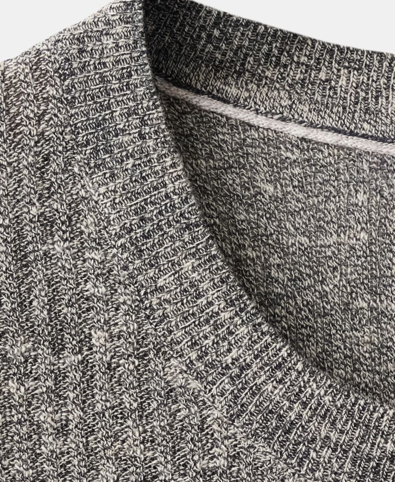 Men's Ribbed Linen-Cotton Blend T-Shirt