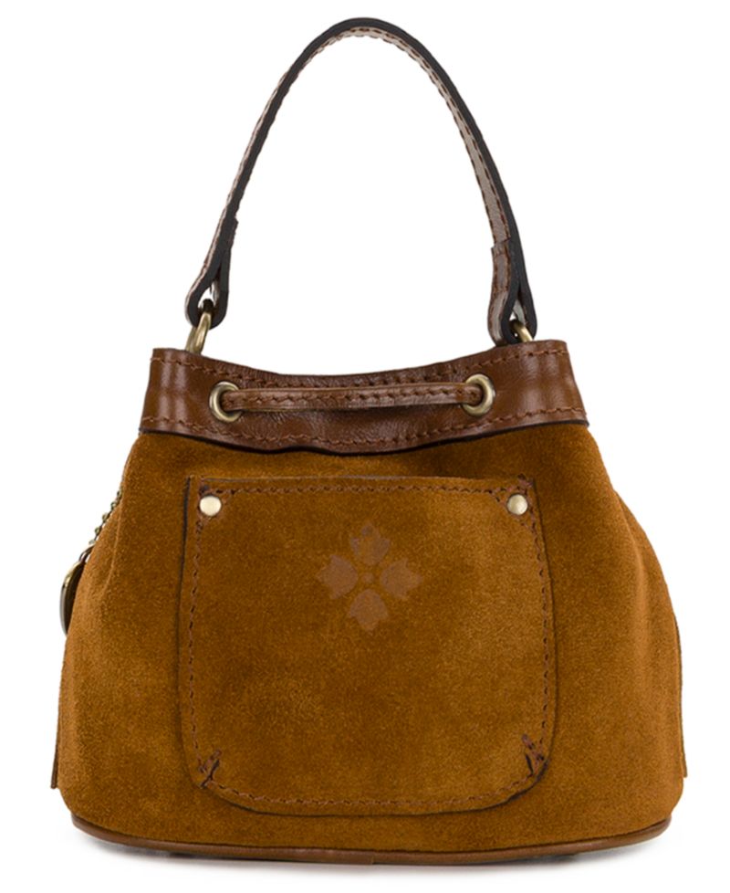 Elisa Mini Suede Drawstring Crossbody Handbag