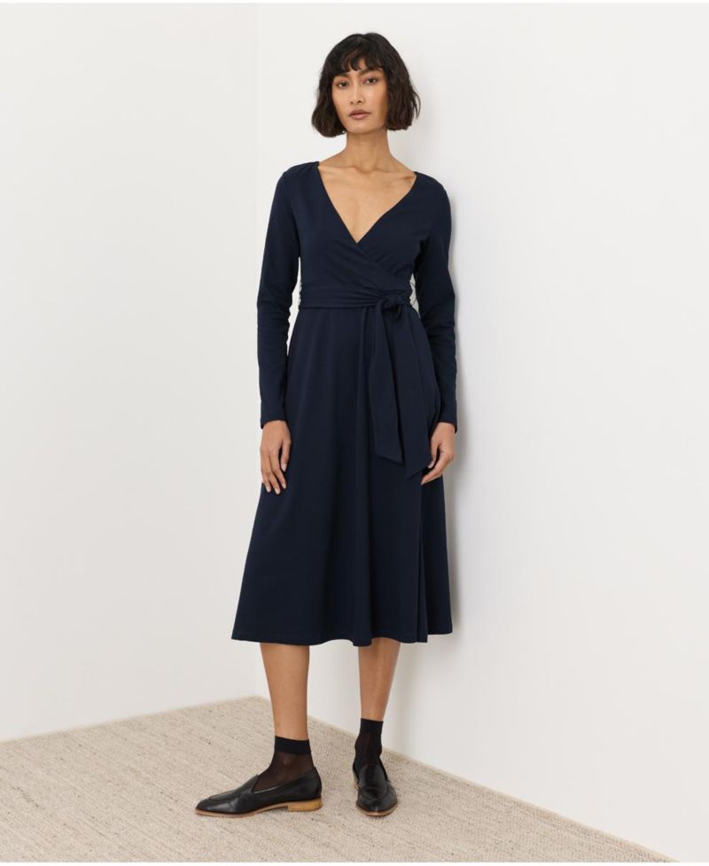 Women's Fit & Flare Wrap Dress Made With Organic Cotton