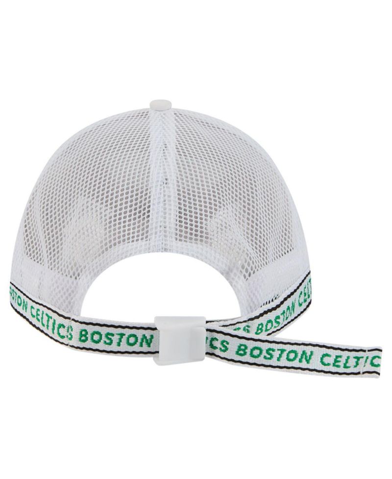 Men's White Boston Celtics Featherweight Team Tape 9FORTY M-Crown A-Frame Adjustable Hat
