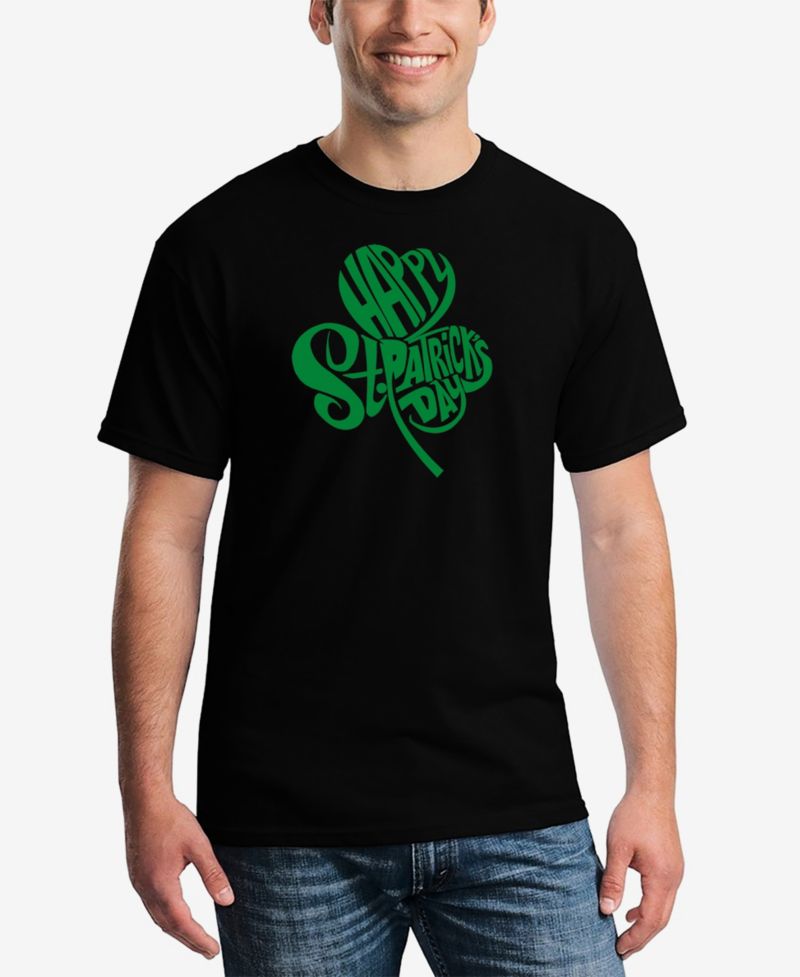 Men's St. Patrick's Day Shamrock Word Art Graphic T-shirt