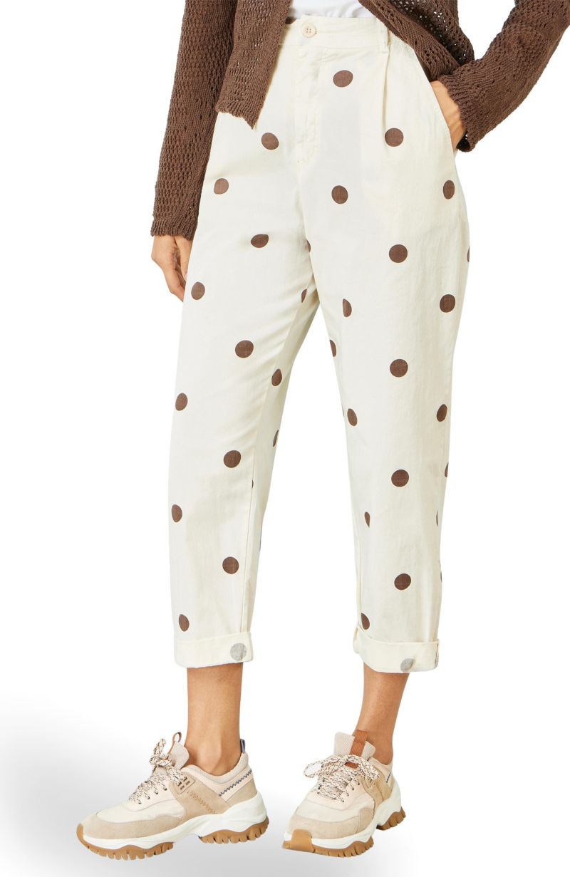 Women's Spot Print Cotton Canvas Chinos
