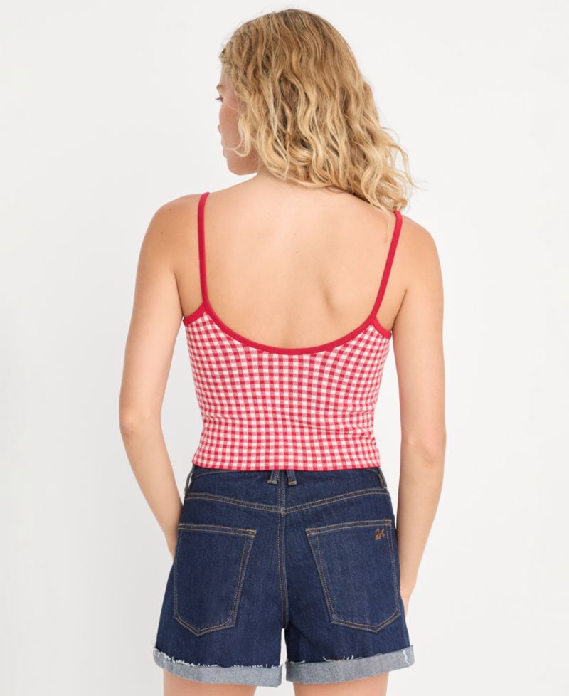 Women's Gingham Camisole Sweater