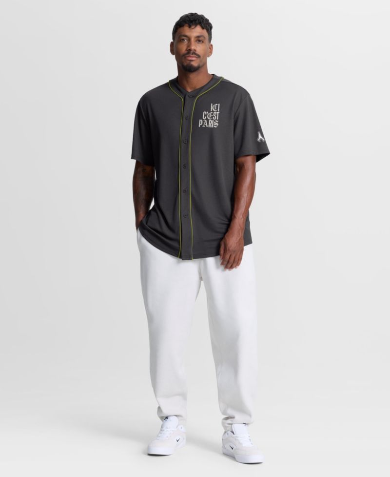 Men's Paris Saint-Germain Oversized V-Neck Baseball Jersey