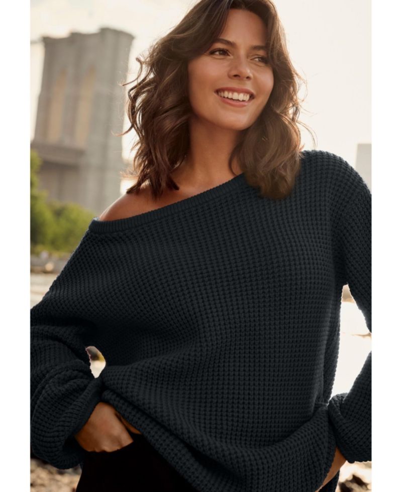 Women's Waffle Stitch Pullover Sweater