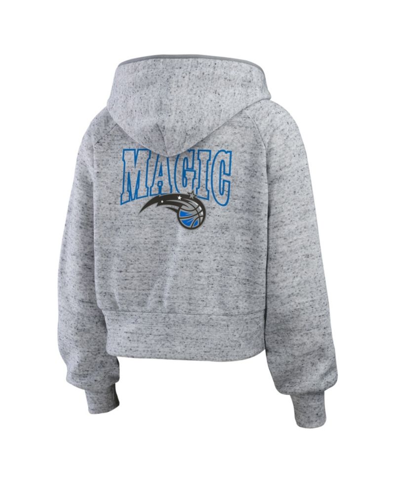 Women's Heather Gray Orlando Magic Speckled Radiator Full-Zip Hoodie