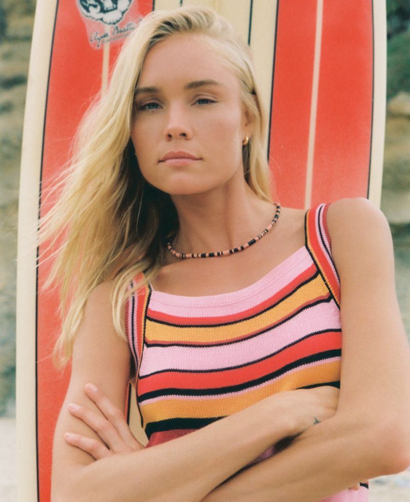 Women's Motley Knit Striped Mini Dress