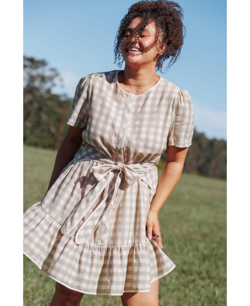 Women's Lorry Gingham-Print Tie-Front Mini Dress