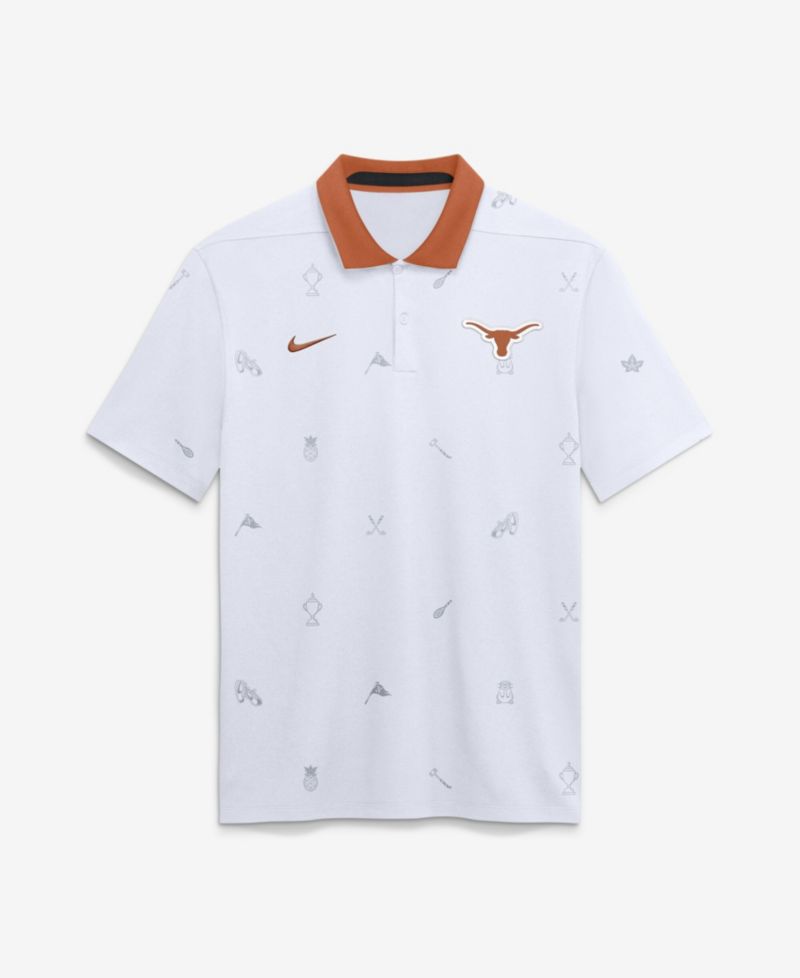 Men's White Texas Longhorns Vapor Pattern Dri-FIT Polo Shirt