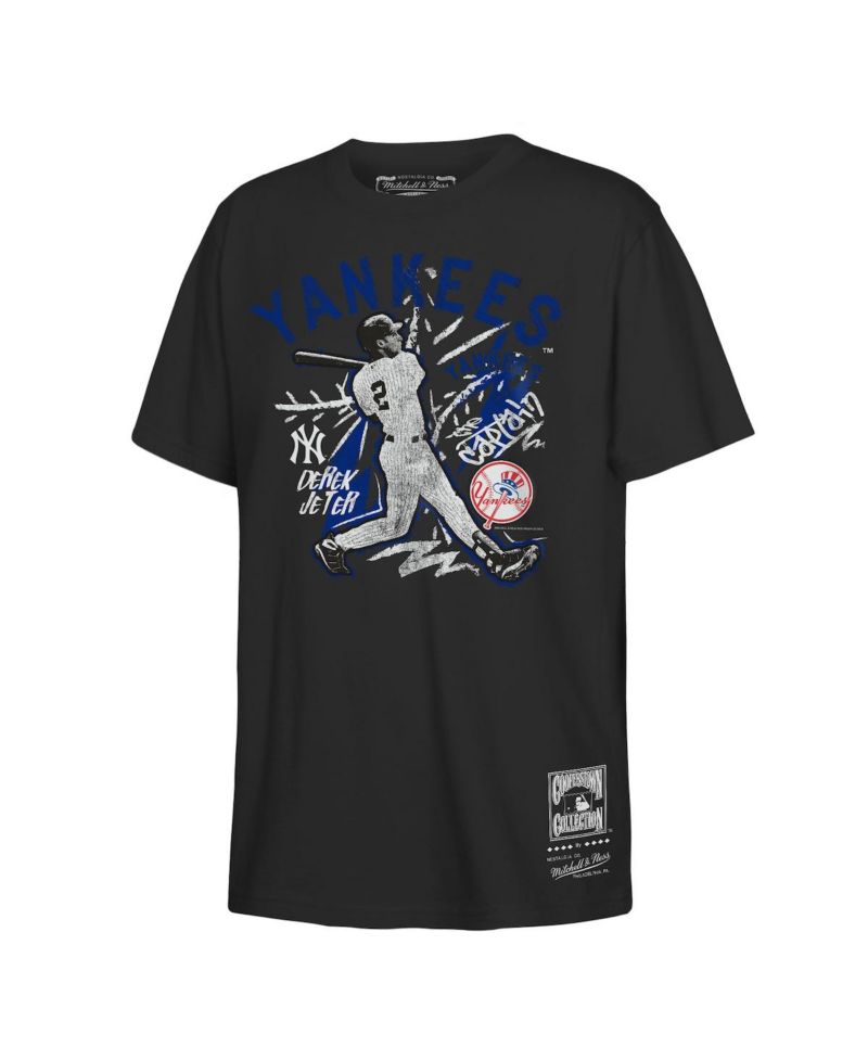 Big Boys and Girls Derek Jeter Black New York Yankees Chalked Up Player T-Shirt